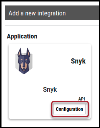 Snyk Connector - Configuration Button Location
